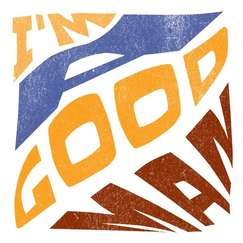 Pop retro blau orange Ich bin ein guter Mann