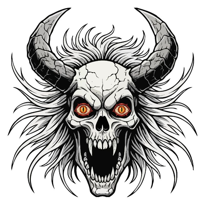 Devil skull with horns