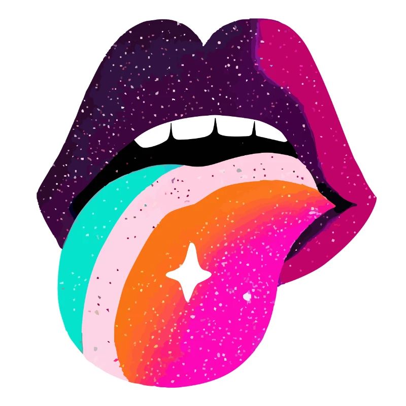 Prismatic Rainbow Tongue Lips