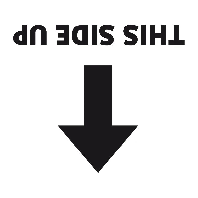 Ce côté vers le haut - Flèche inversée