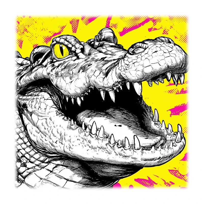 Crocodile Sketch – Urban Graffiti Style Design