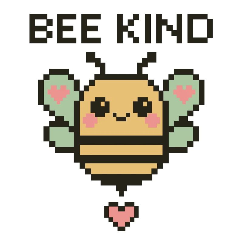 Bee Kind - Pixelbiene mit Herzchen