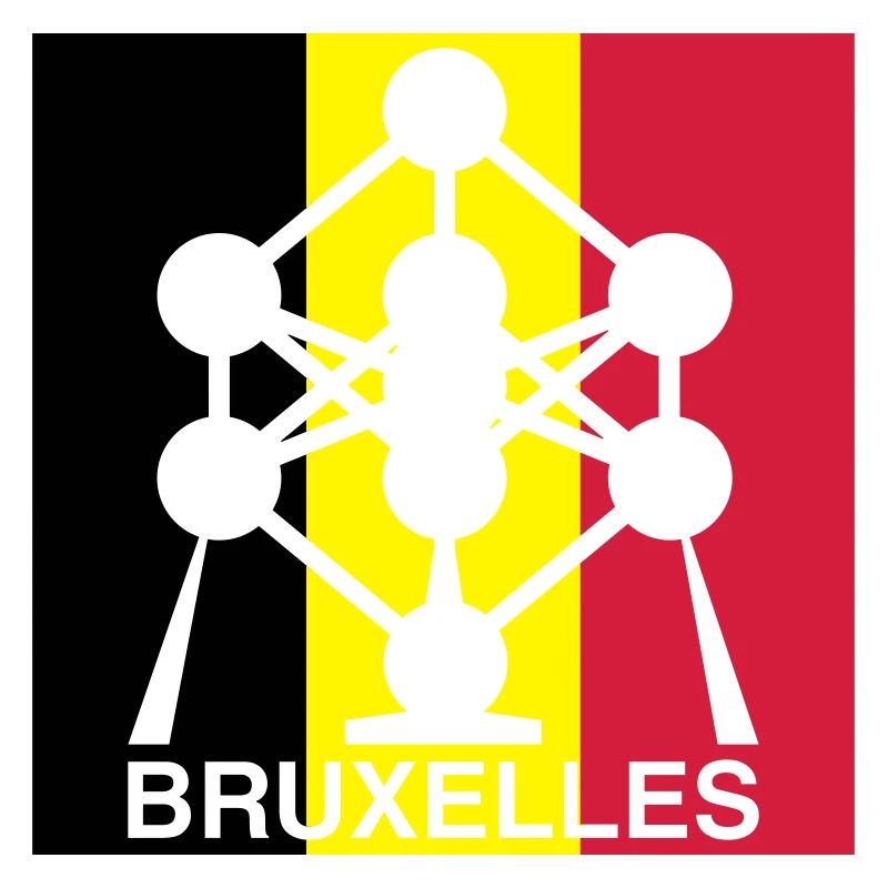 Atomium Brussels – Belgian Flag Square Design