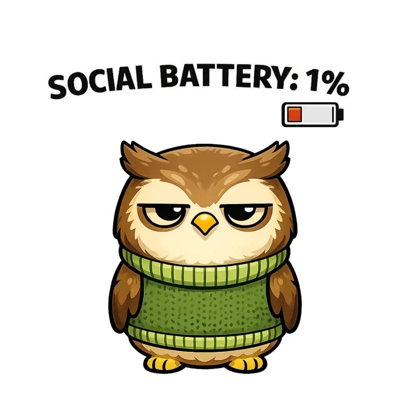 Eulenpullover 1% Akku Humor