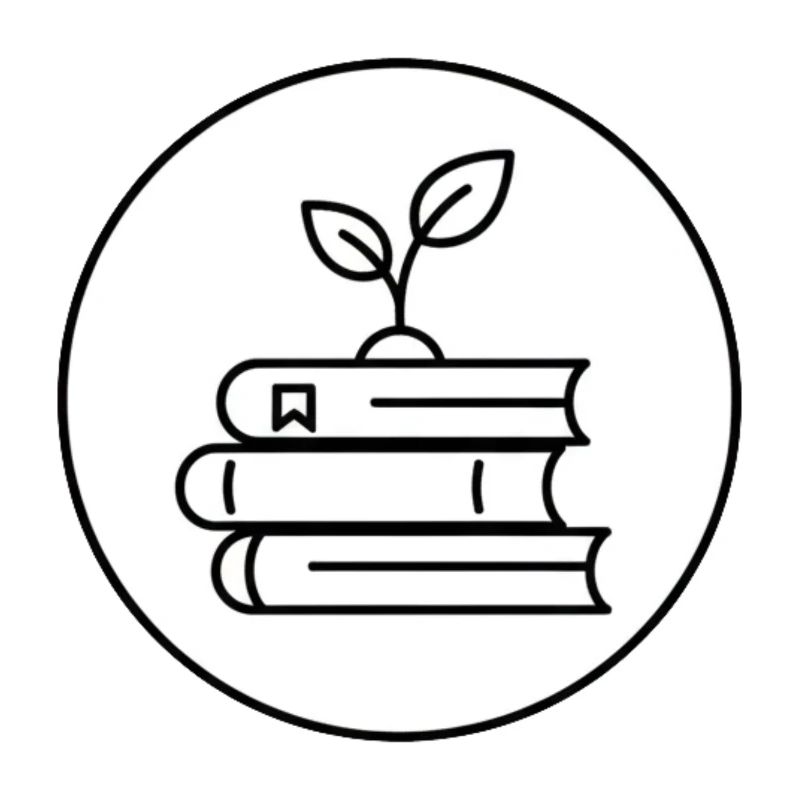 Minimalist Book Stack with Plant Cozy Reading