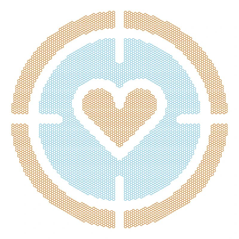 Heart in Target Emblem, honeycomb pattern