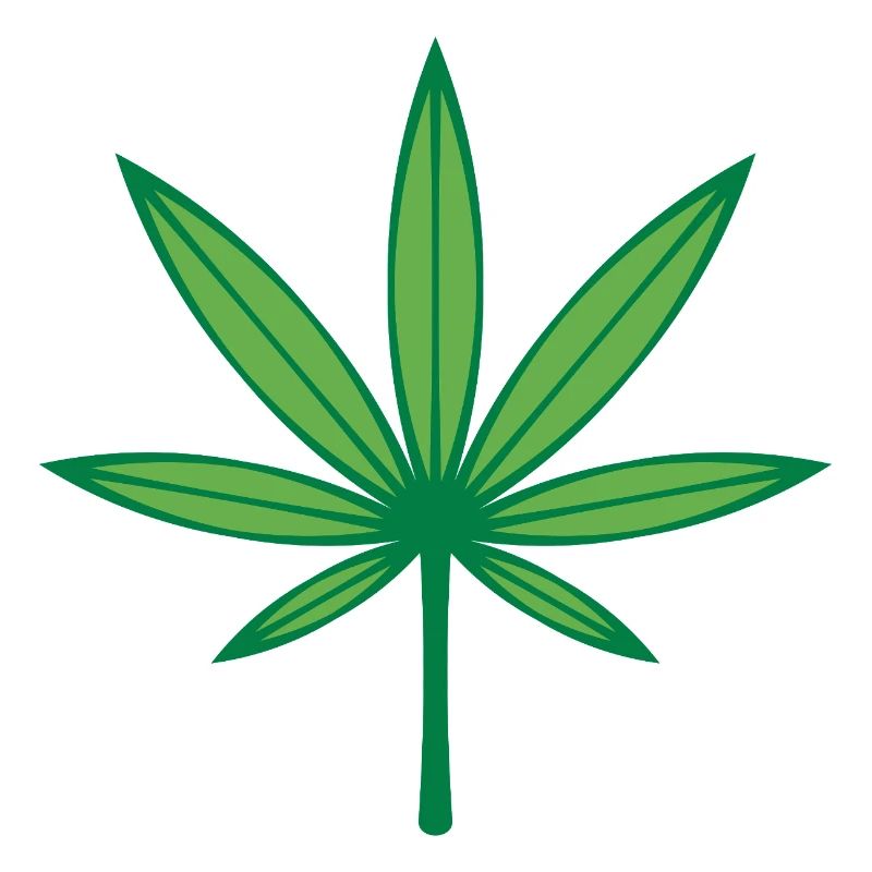 Cannabis / Marijuana / Chanvre (Contour / 2C Vert)