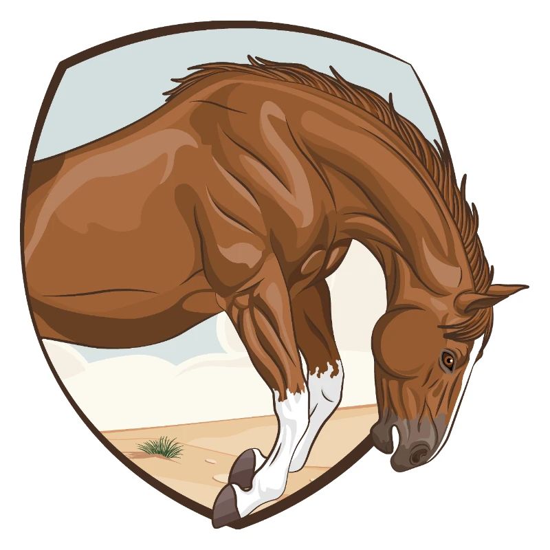 Ein Pferd, das in ein Feld springt