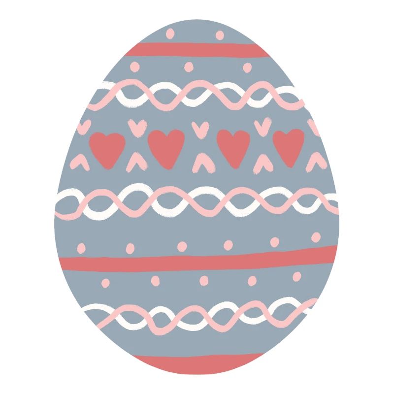 Pastel Hearts Egg Pattern