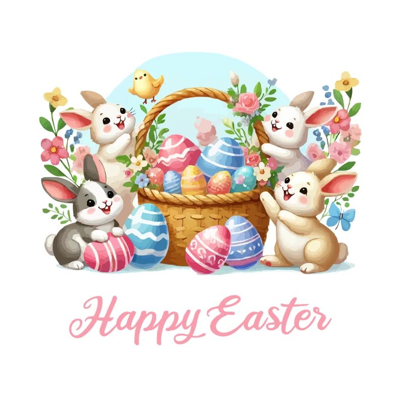 Easter Bunny Basket Spring Joy