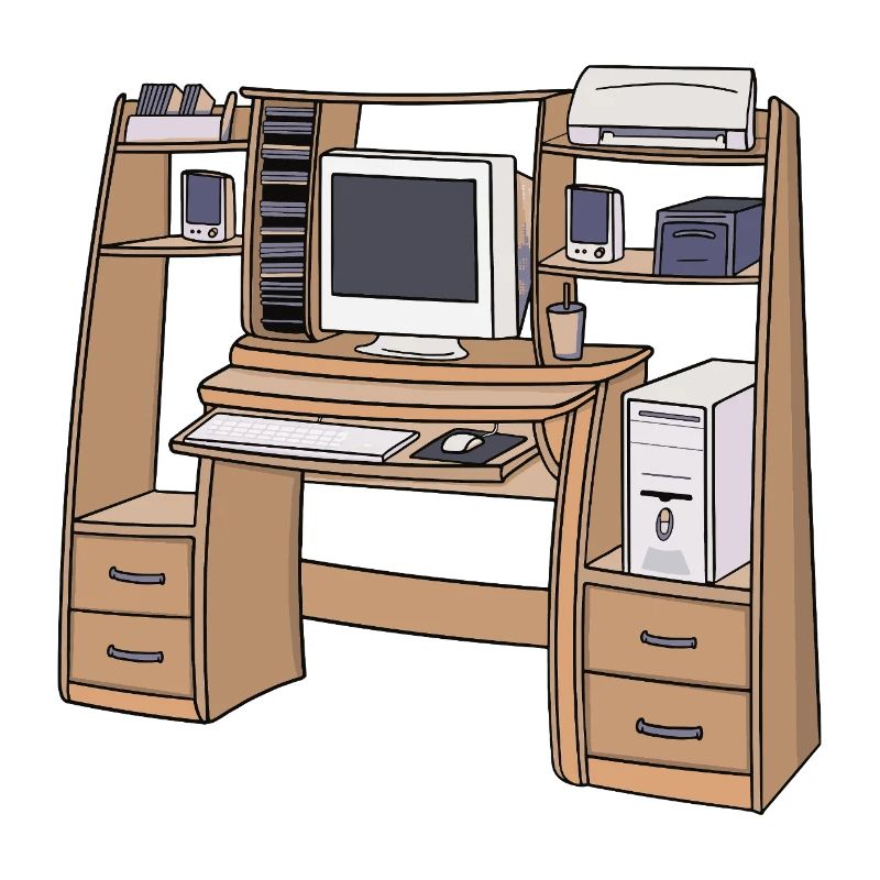 Retro-Computerschreibtisch-Setup 90er 2000er Nostalgie