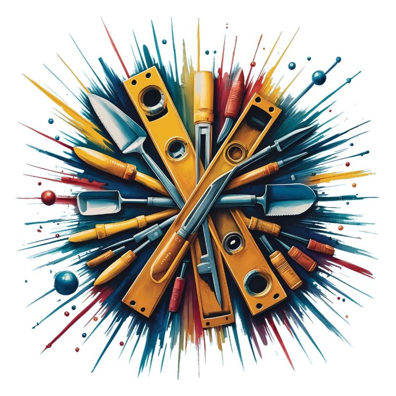 Construction Bricklayer Mason Tools Art Print