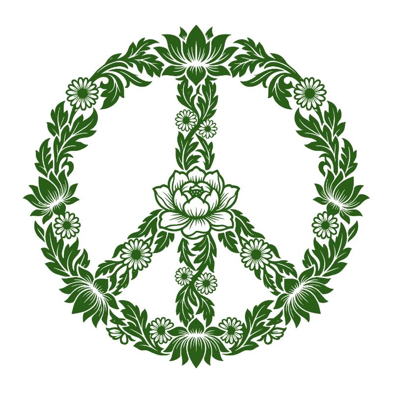 Peace Zeichen Blumen Floral Boho Style