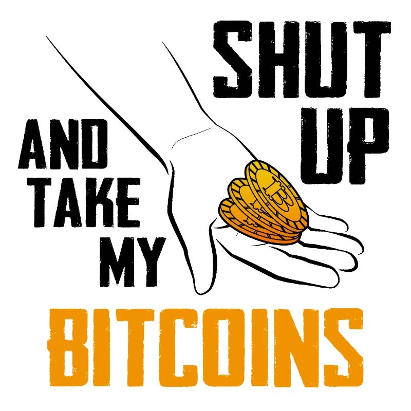Bitcoin Hand Coins Emblem / Take my Bitcoin
