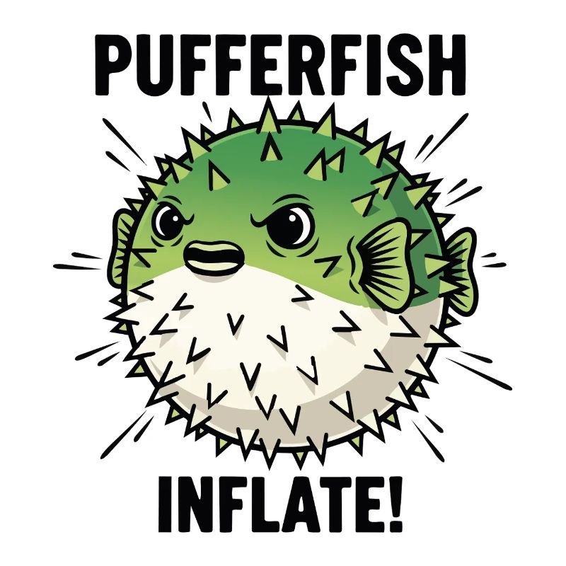 Globe Fish Danger Inflation Schwarzer Kugelfisch