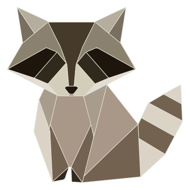 Raccoon Polygon Geometry Design