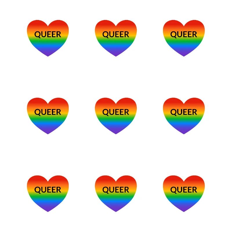 Queer Rainbow Hearts Pattern