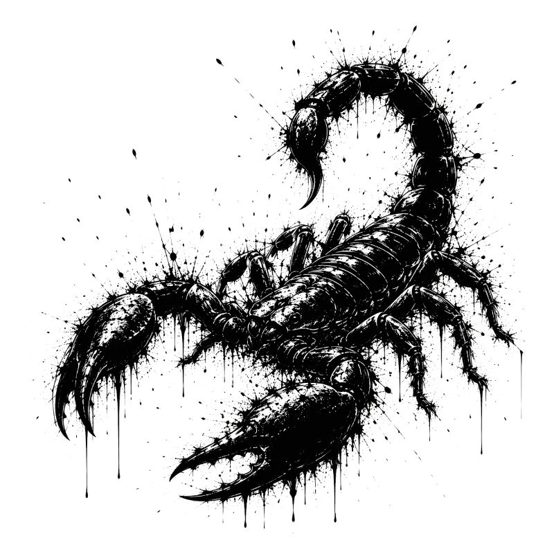 Art de projections de scorpion noir
