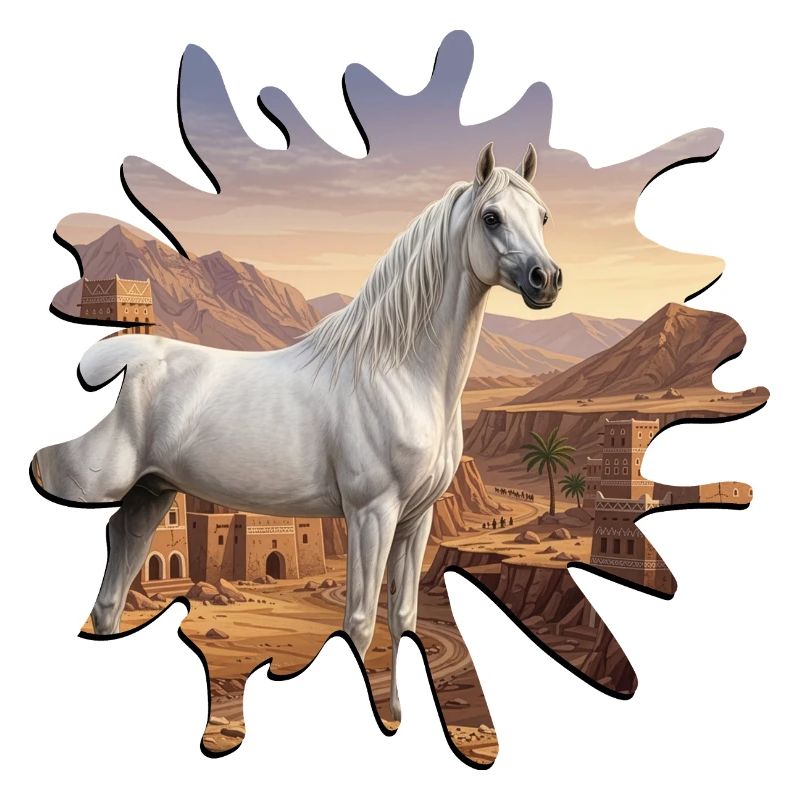 Ein Abbayan-Pferd, Jemen und ein Fleck