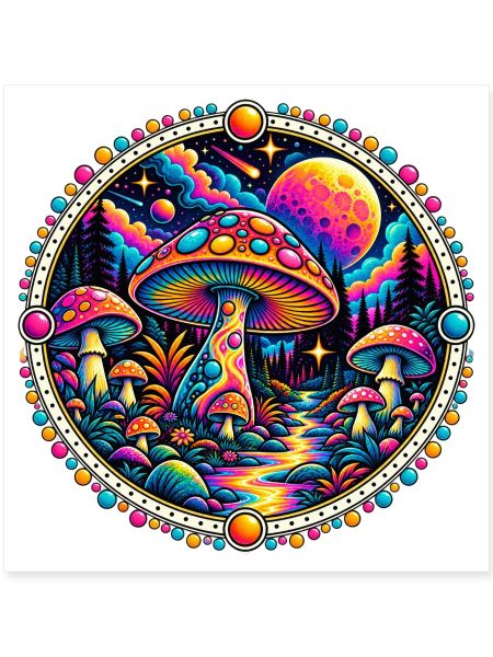 Psychedelischer Pilzwald