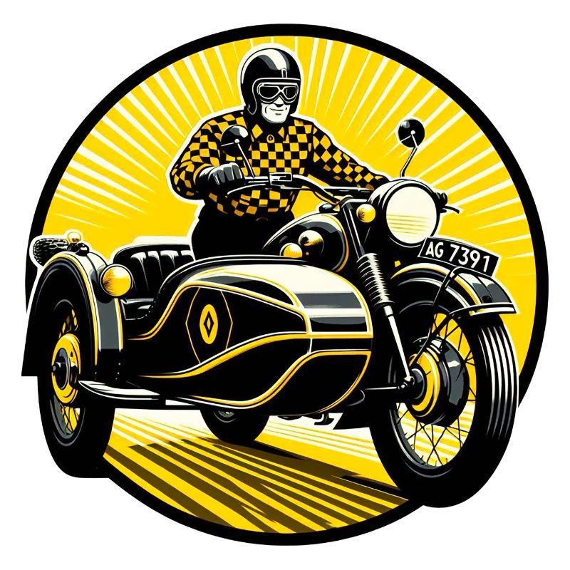 Sidecar driver in the sun