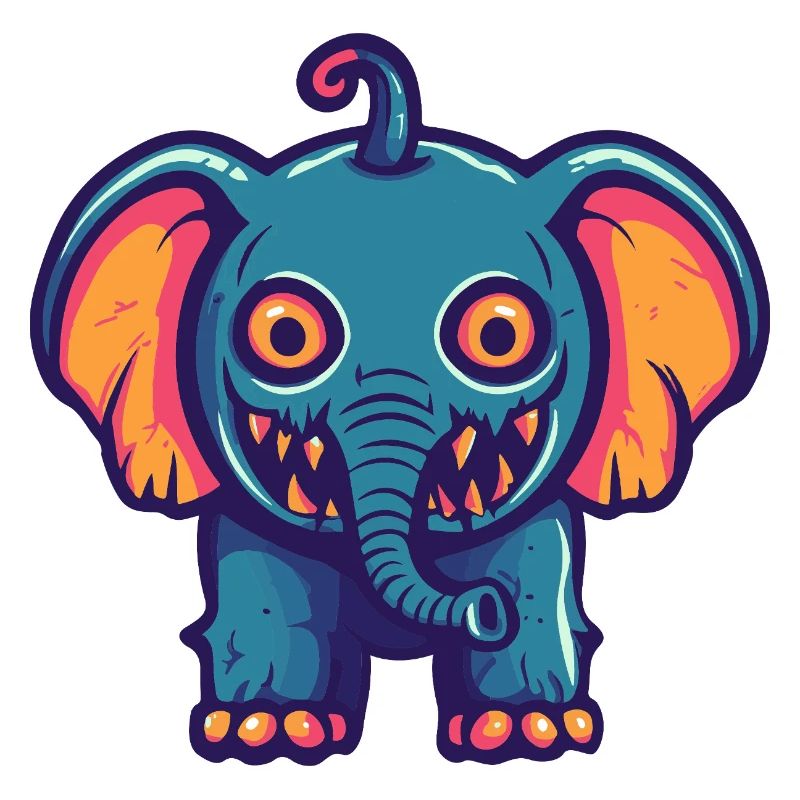 Elephant Halloween Comic Funny