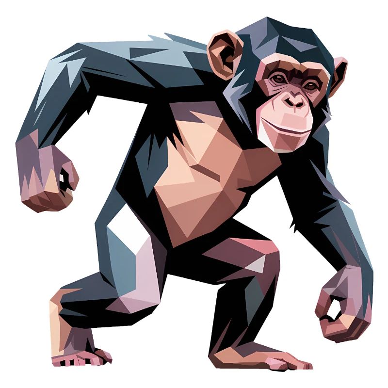 Monkey - Cool Low Poly Logo