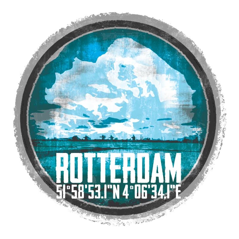 Rotterdam Skyline and Coordinates Design