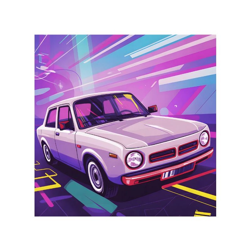 Synthwave Auto dans un style rétro