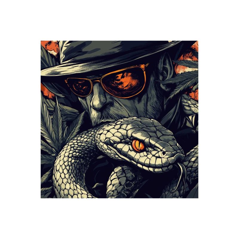 Snake, Hat and Grass Scene