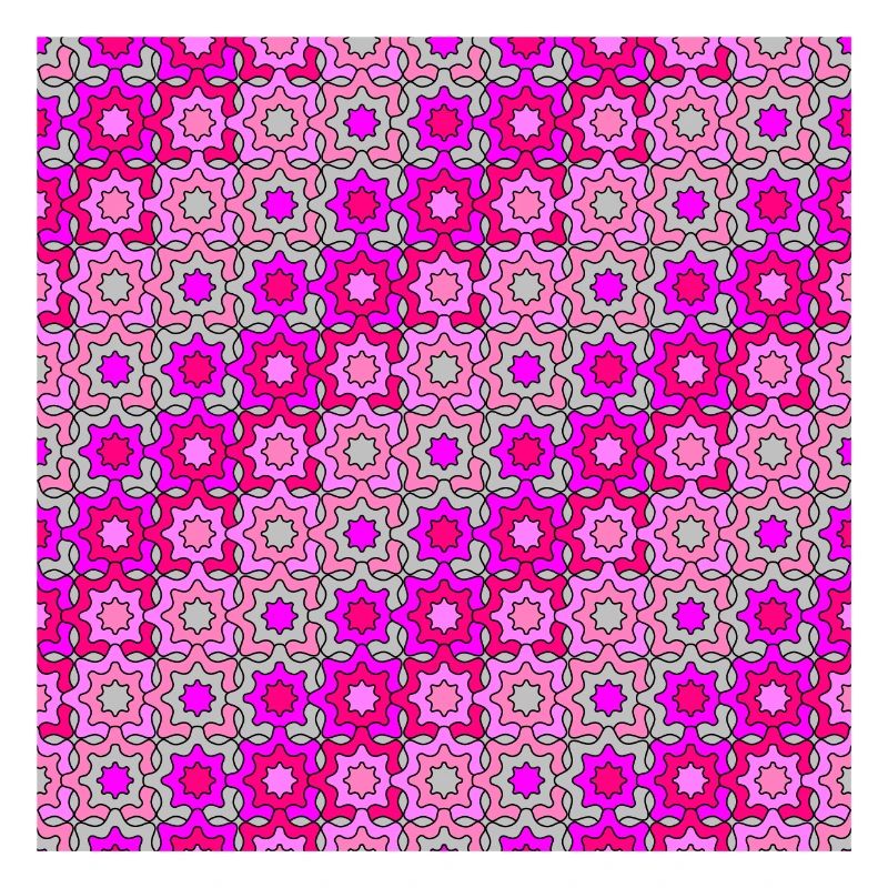 Pink mauve and grey interlinked star pattern