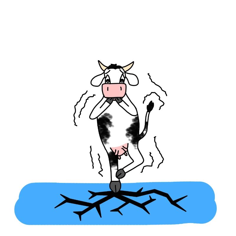Vache sur la glace