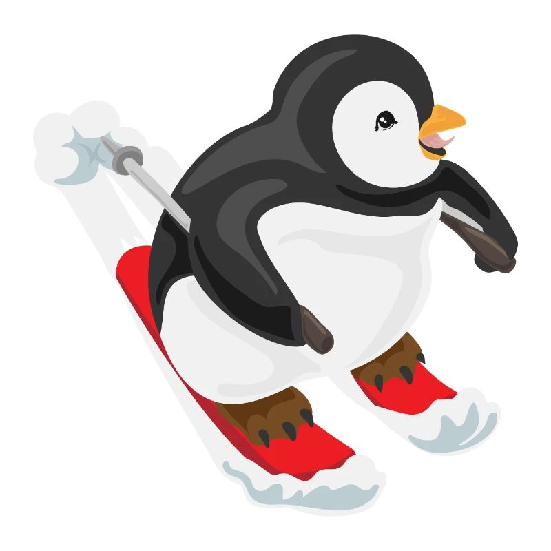 Penguin Skiing Ski Lover Winter Gift