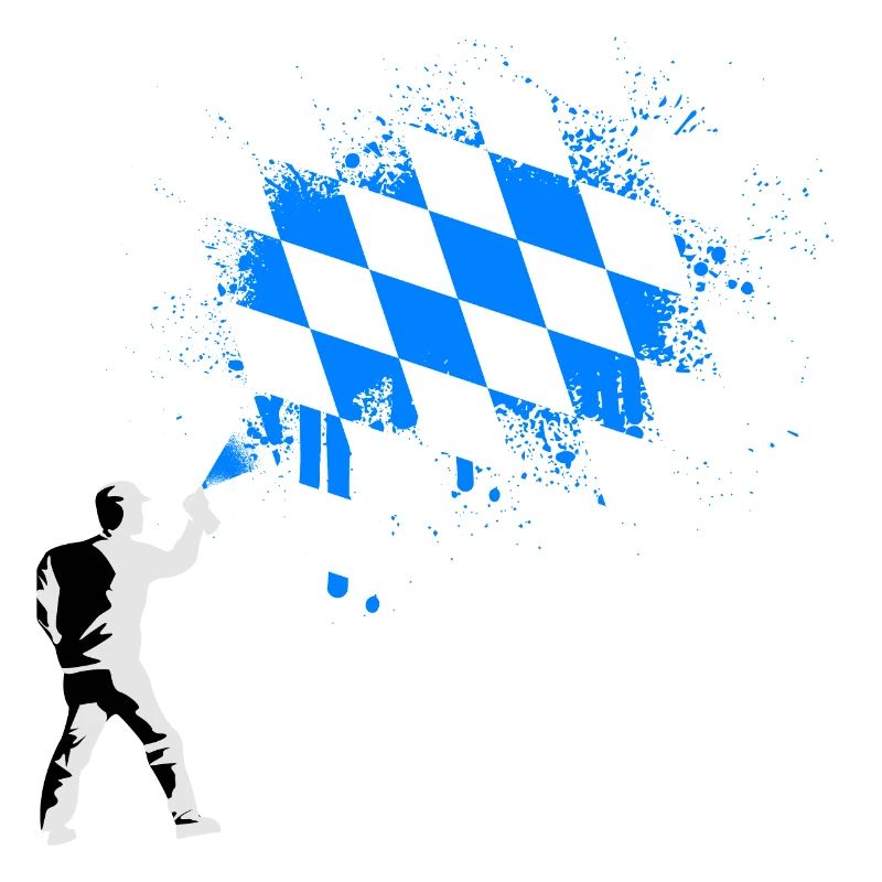 Drapeau bavarois Graffiti Éclaboussures de couleur