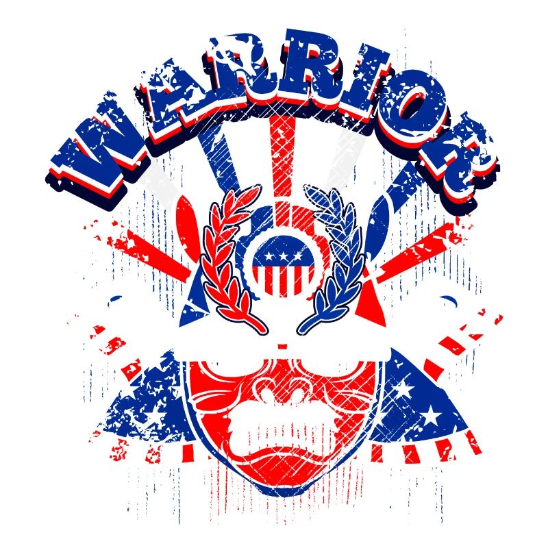 A Beautiful Samurai Warrior with US Flag Design