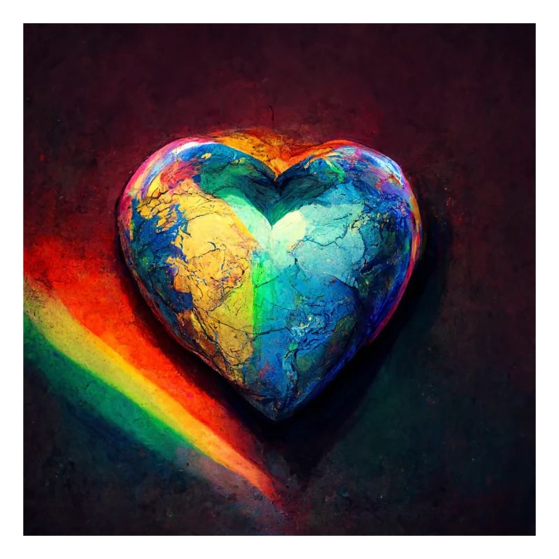 Herz mit Regenbogenfarben