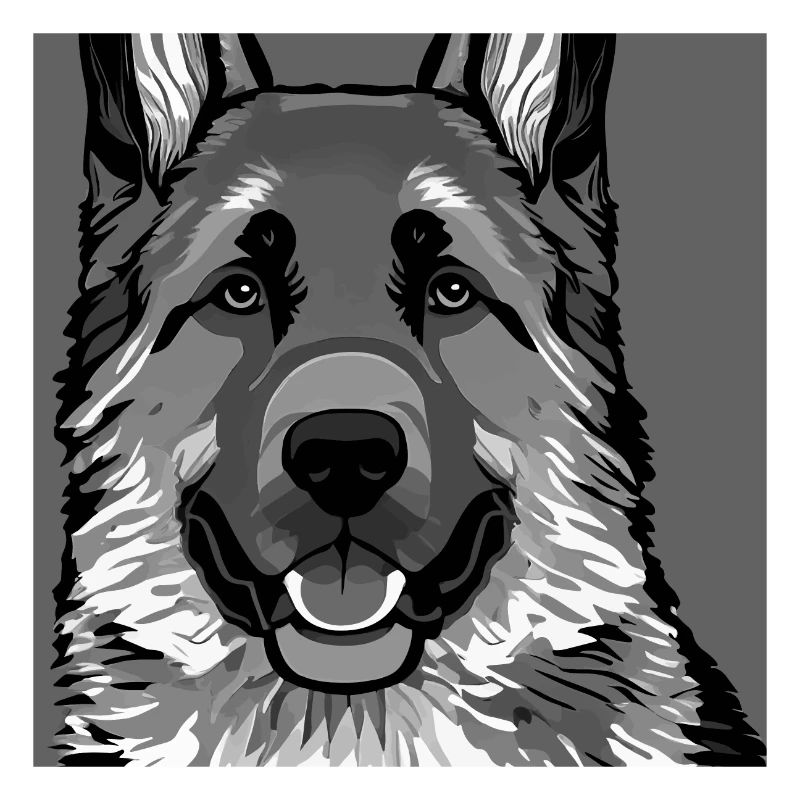 Deutscher Schäferhund, digitale Malerei,