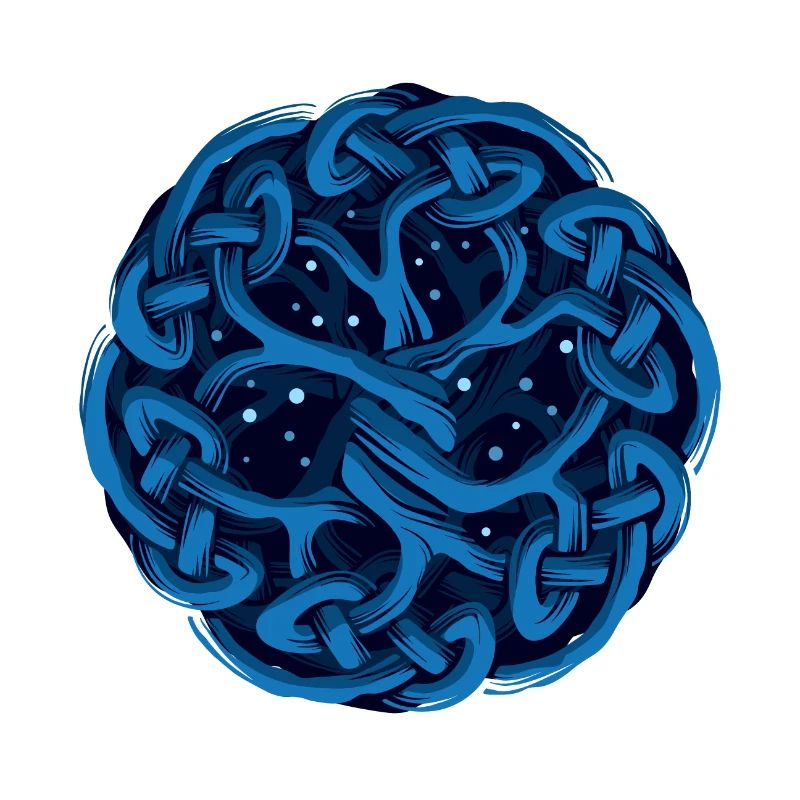 Celtic tree, blue