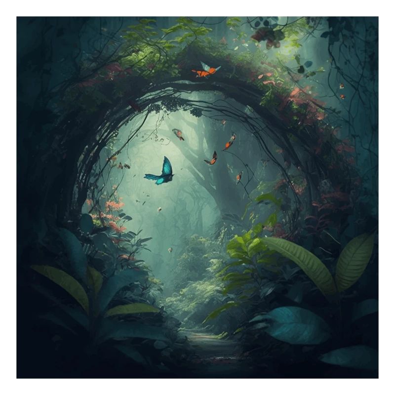 Chemin à travers une forêt enchantée version 2