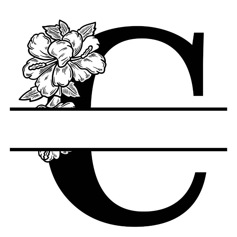 Personalisierter Blumenbuchstabe C