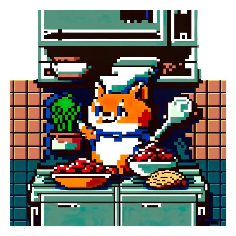 Cooking cat en 8 bits comme un chef dans la cuisine