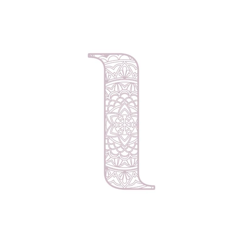 Mandala Monogram Initial in Dusky Pink - Letter I