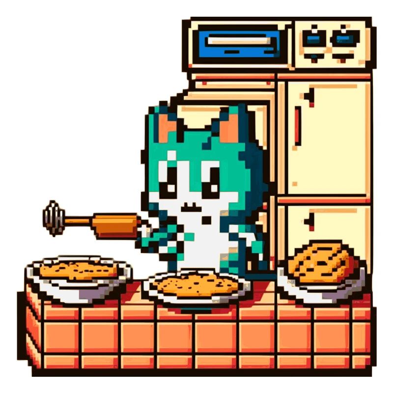 boiling cat swings the blender in 8 bits