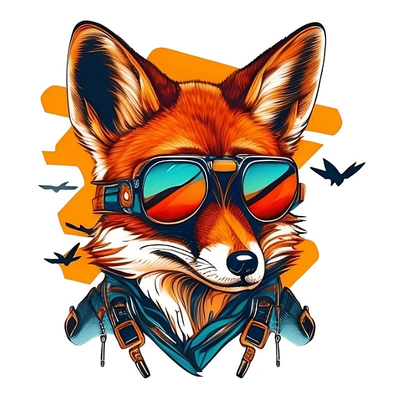 Fuchs mit Fliegerbrille