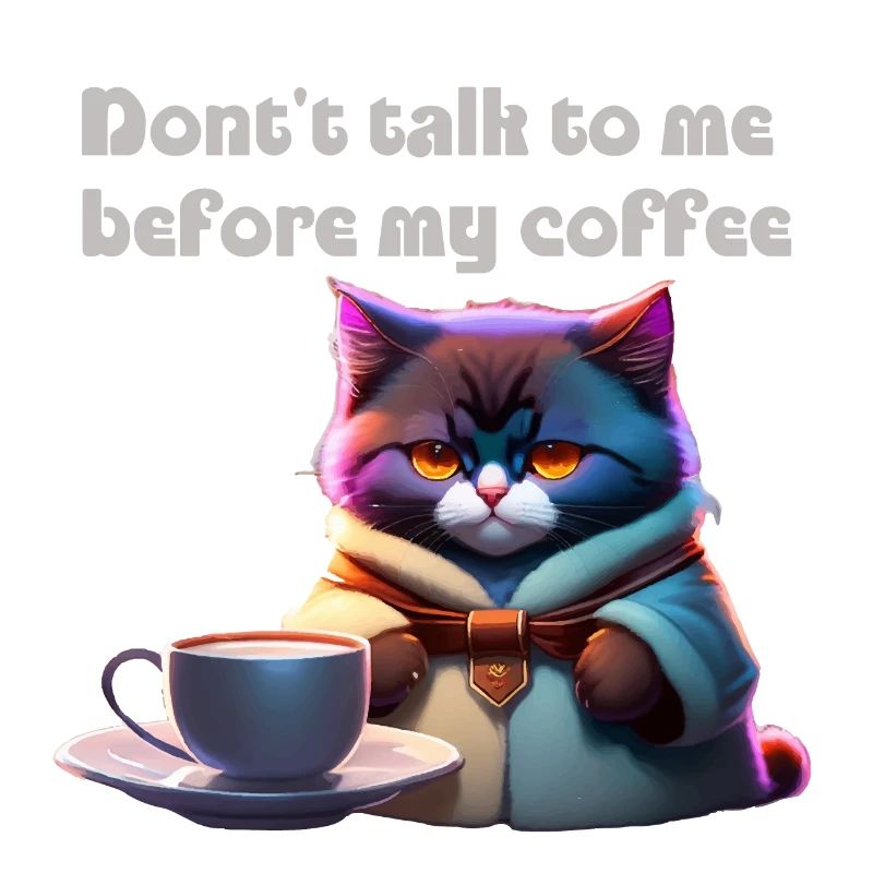 Funny cat and coffee