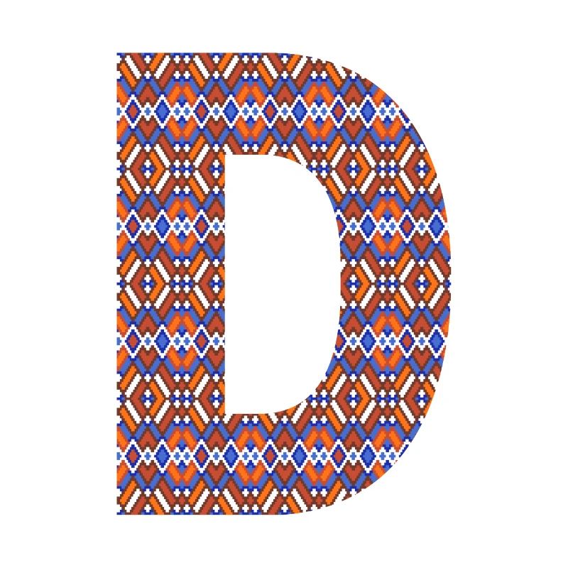 Monogram Letter D- geometric pattern