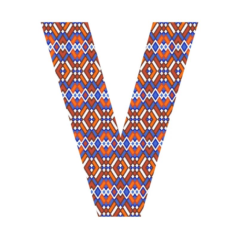 Monogram Letter V- geometric pattern