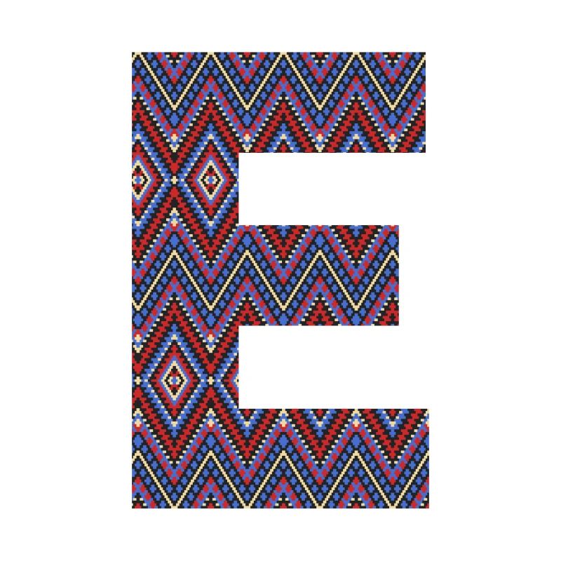 Monogramme Lettre E- design coloré boho