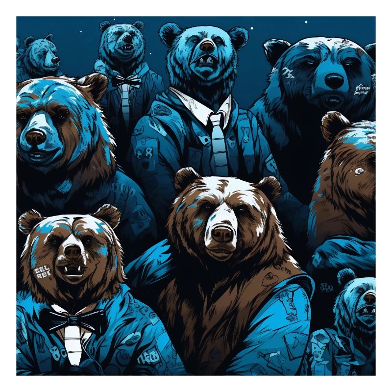 Neon neon style bear pattern