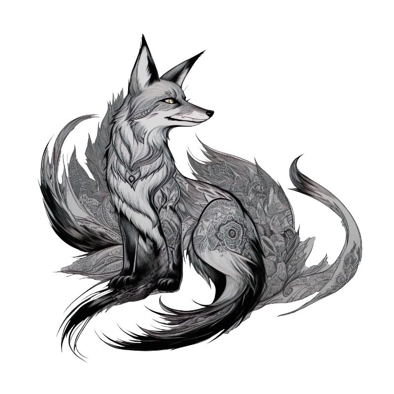 Fox Mandala Drawing Complex Nature Wilderness